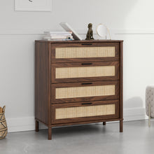 טען את התמונה לגלריה , קומודת ארבע מגירות בסגנון ראטן

