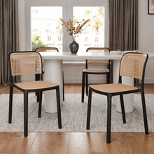 טען את התמונה לגלריה , רביעית כיסאות שחור דמוי ראטן
