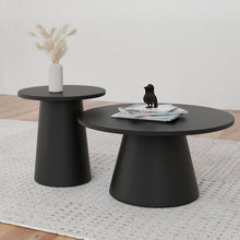 טען את התמונה לגלריה , זוג שולחנות מודרניים בצבע שחור
