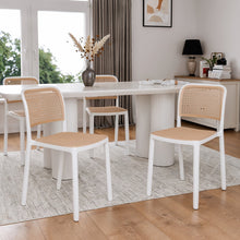 טען את התמונה לגלריה , רביעית כיסאות לבן דמוי ראטן
