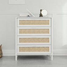 טען את התמונה לגלריה , קומודת ארבע מגירות בסגנון ראטן
