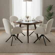 טען את התמונה לגלריה , רביעית כיסאות פינת אוכל מסתובבים בלבן שמנת
