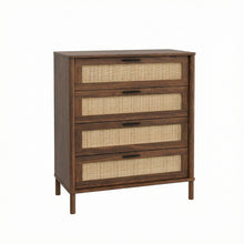 טען את התמונה לגלריה , קומודת ארבע מגירות בסגנון ראטן

