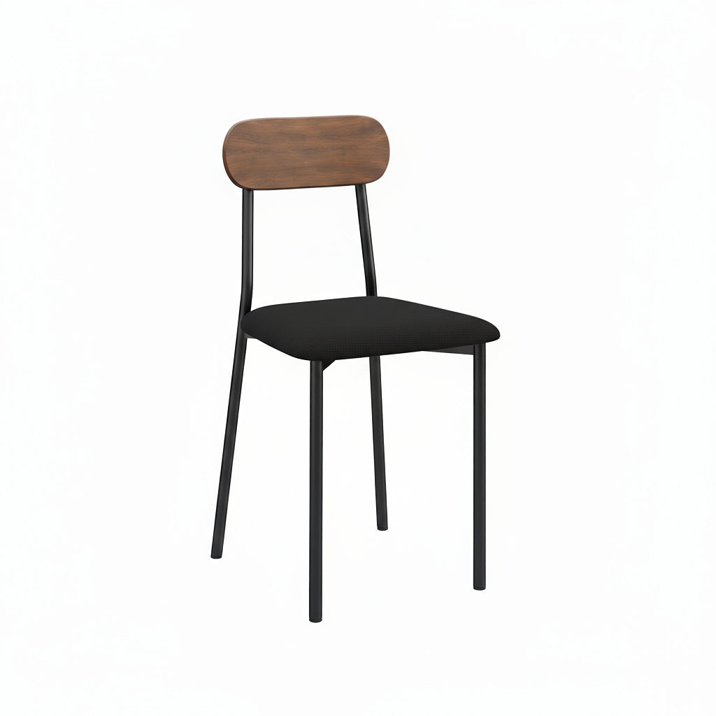 כיסא פינת אוכל יוקרתי מרופד ובעל גב בגוון אגוז יוקרתי שחור