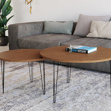 טען את התמונה לגלריה , זוג שולחנות בצבע אגוז
