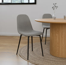 טען את התמונה לגלריה , כיסא לפינת אוכל בריפוד בד אפור
