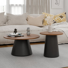 טען את התמונה לגלריה , זוג שולחנות מודרניים בצבע אלון
