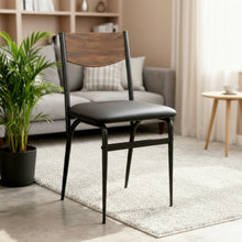 טען את התמונה לגלריה , כיסא פינת אוכל מרופד בשחור
