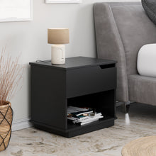 טען את התמונה לגלריה , שידת לילה קומפקטית עם מגירה לאחסון ותא אחסון פתוח - במגוון צבעים
