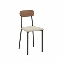 טען את התמונה לגלריה , כיסא פינת אוכל יוקרתי מרופד ובעל גב בגוון אגוז יוקרתי לבן
