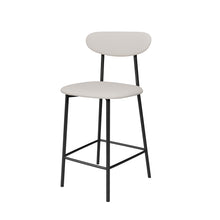 טען את התמונה לגלריה , כיסא בר מודרני עם מושב דמוי עור בצבע לבן
