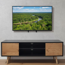 טען את התמונה לגלריה , מזנון מודרני וטרנדי כולל מדף לאחסון  שחור בשילוב אלון
