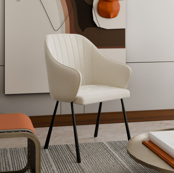 כורסה מבד מפנק ויוקרתי בלבן