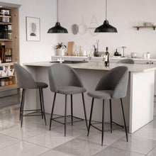 טען את התמונה לגלריה , רביעית כיסאות בר יוקרתים ומרופדים באפור
