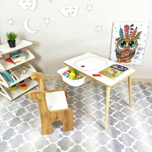טען את התמונה לגלריה , סט שולחן וכיסא יצירה לילדים מבט על
