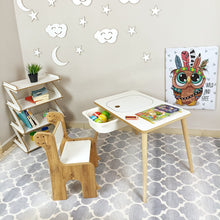 טען את התמונה לגלריה , סט שולחן וכיסא יצירה לילדים - מגירה פתוחה
