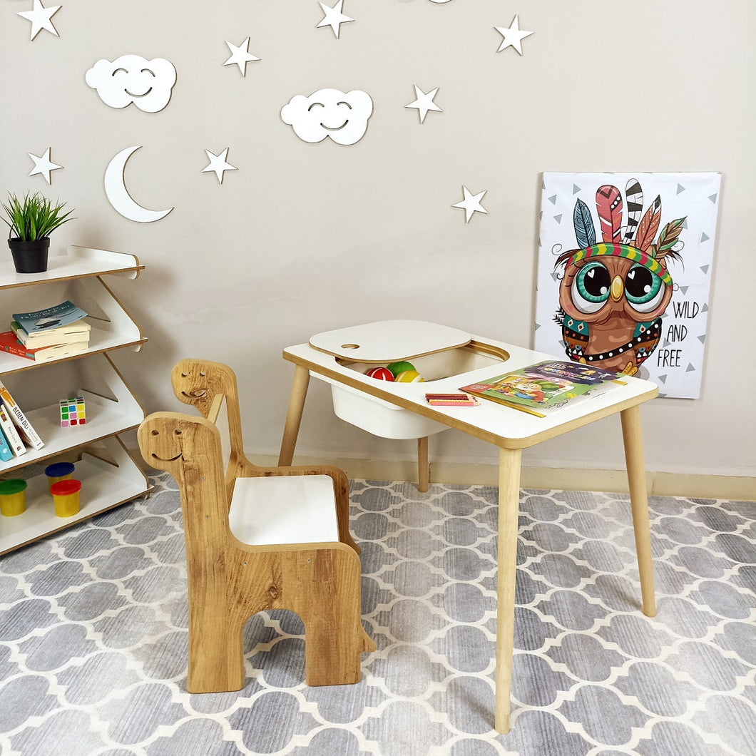 סט שולחן וכיסא יצירה לילדים