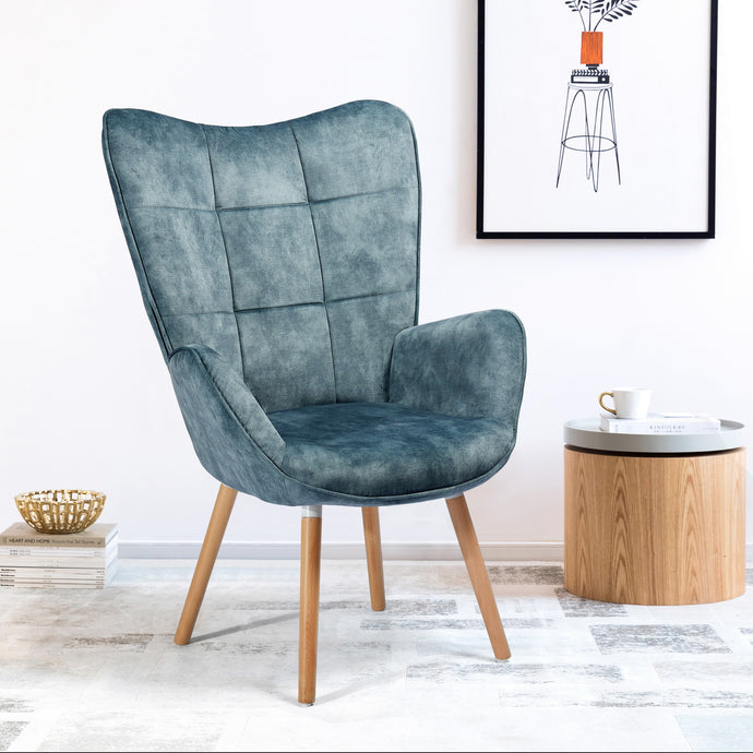 כורסה מעוצבת ואיכותית בסגנון רטרו צבע תכלת