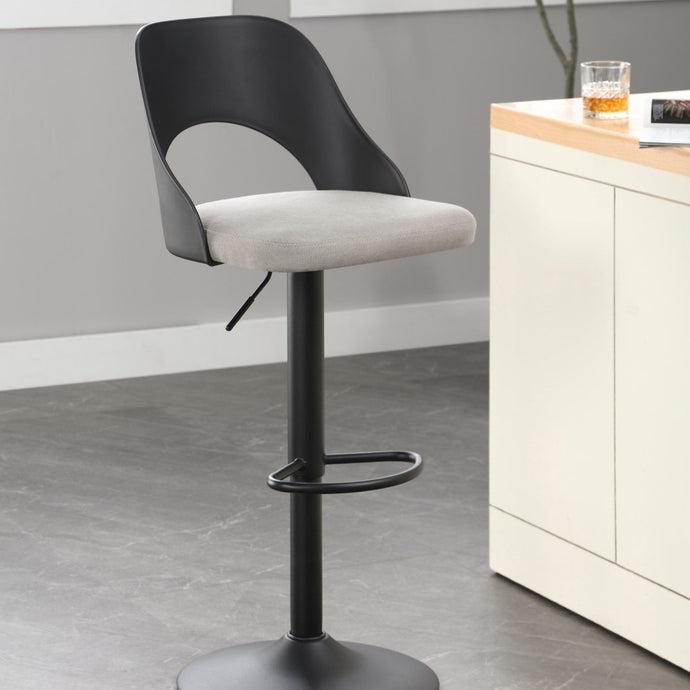 כיסא בר בעל גב גבוה מפלסטיק קשיח ועמיד