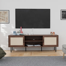 טען את התמונה לגלריה , מזנון לסלון המשלב דלתות מודרניות צבע אגוז
