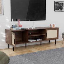 טען את התמונה לגלריה , מזנון לסלון המשלב דלתות מודרניות צבע אגוז פתוח
