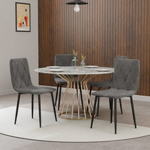 טען את התמונה לגלריה , רביעית כיסאות פינת אוכל בסגנון מעוינים אפור
