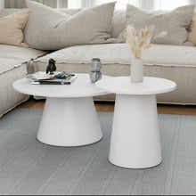 טען את התמונה לגלריה , זוג שולחנות מודרניים בצבע לבן
