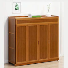 טען את התמונה לגלריה , ארון נעליים 7 קומות מבמבוק משלב דלתות מתקפלות ותא נפתח מצב סגור
