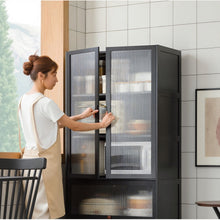 טען את התמונה לגלריה , ארון אחסון מבמבוק משולב דלתות אקריליק למטבח ולבית
