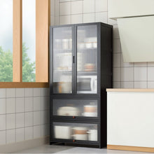 טען את התמונה לגלריה , ארון אחסון מבמבוק משולב דלתות אקריליק למטבח ולבית
