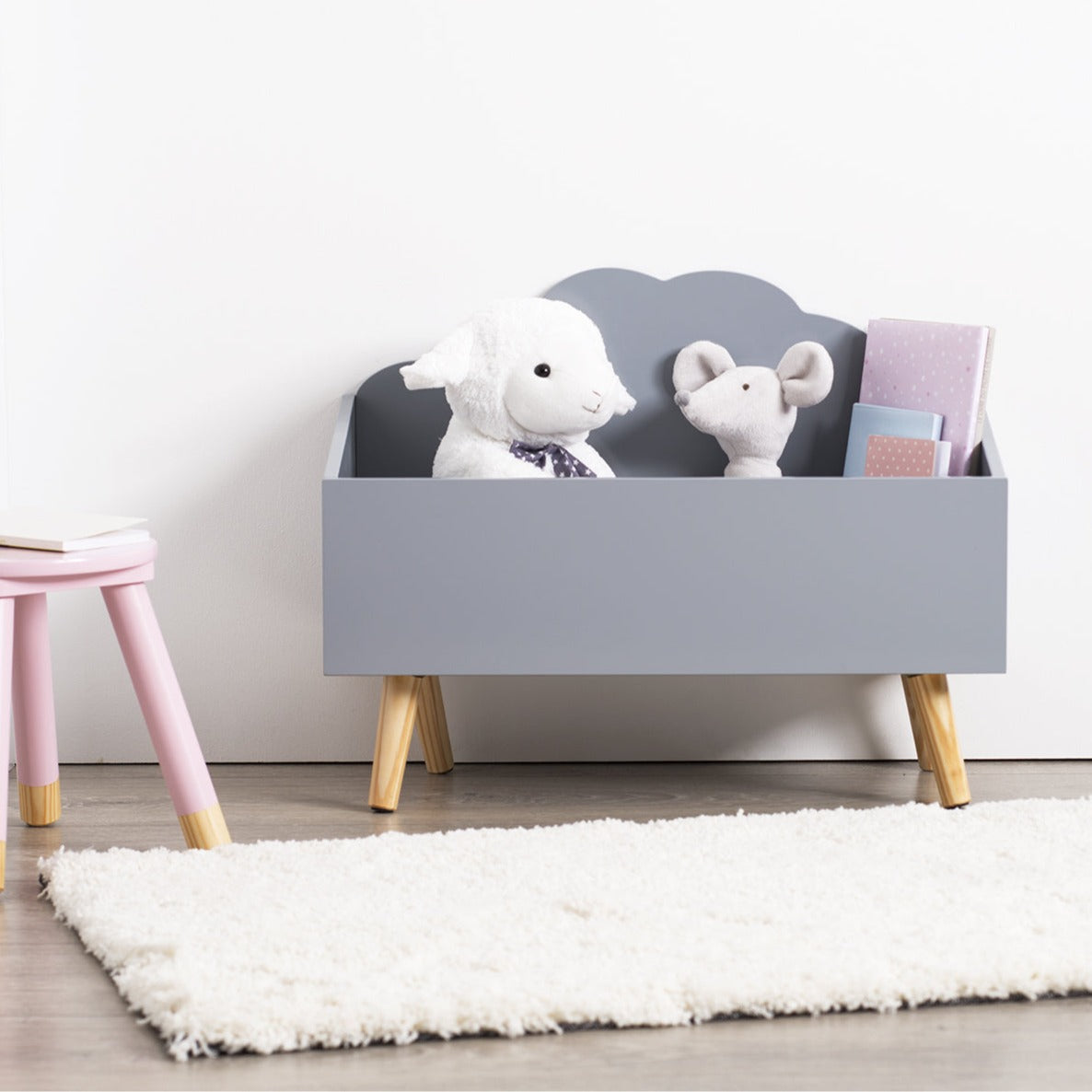 ארגז אחסון לחדר ילדים בצורת ענן מושלם לאחסון צעצועים ב-2 צבעים לבחירה