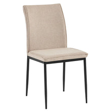 טען את התמונה לגלריה , סט 4 כסאות מעוצבים מבד בז&#39; ורגלי מתכת
