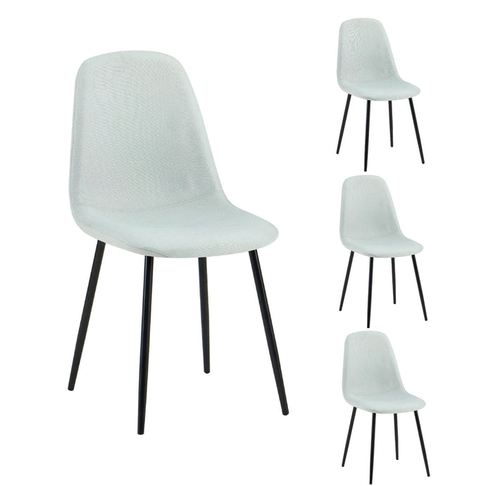 סט 4 כסאות מעוצבים מבד ורגלי מתכת