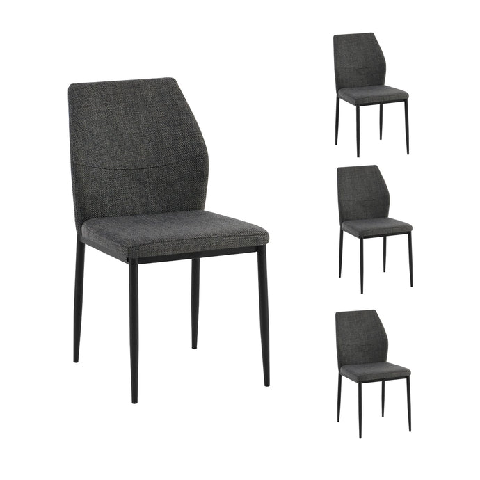 סט 4 כסאות מעוצבים מבד איכותי ורגלי מתכת