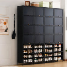 טען את התמונה לגלריה , ארון נעליים מבמבוק לכ96 זוגות בצבע שחור
