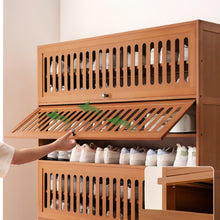 טען את התמונה לגלריה , יחידת אחסון לכ-60 זוגות נעליים מבמבוק משולבת דלתות נושמות J14 מבית NEAT
