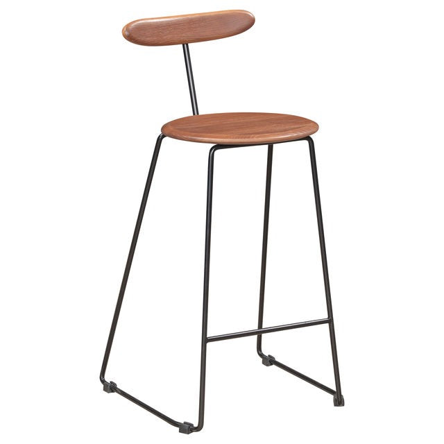 כיסא בר יוקרתי ומעוצב בצבע אגוז