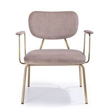 טען את התמונה לגלריה , כורסא מעוצבת נס קפה בשילוב רגליים מוזהבות
