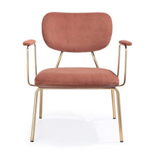 טען את התמונה לגלריה , כורסא מעוצבת קאמל בשילוב רגליים מוזהבות
