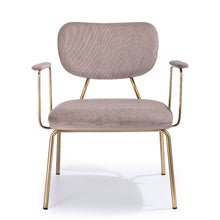 טען את התמונה לגלריה , כורסא מעוצבת נס קפה בשילוב רגליים מוזהבות
