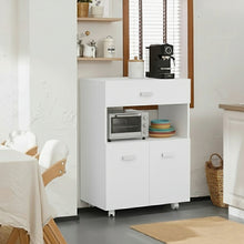 טען את התמונה לגלריה , ארון מטבח נייד רב שימושי בצבע לבן יוקרתי
