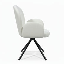 טען את התמונה לגלריה , כיסא פינת אוכל מסתובב בצבע לבן שמנת מהצד
