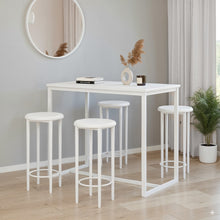 טען את התמונה לגלריה , שולחן בר כולל 4 כסאות לבן
