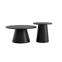 טען את התמונה לגלריה , זוג שולחנות מודרניים בצבע שחור מבט מהצד
