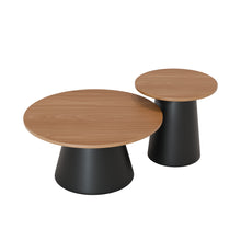 טען את התמונה לגלריה , זוג שולחנות מודרניים בצבע אלון מבט על
