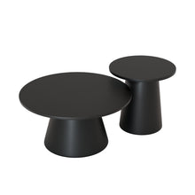 טען את התמונה לגלריה , זוג שולחנות מודרניים בצבע שחור מבט על
