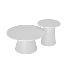 טען את התמונה לגלריה , זוג שולחנות מודרניים בצבע לבן מבט על 
