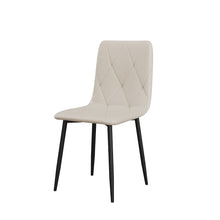 טען את התמונה לגלריה , כיסא פינת אוכל מרהיב בסגנון מעוינים לבן שמנת
