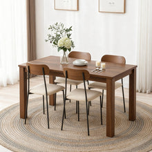 טען את התמונה לגלריה , רביעית כיסאות פינת אוכל יוקרתיים מרופדים ובעלי גב בגוון אגוז - לבן
