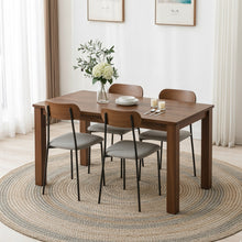 טען את התמונה לגלריה , רביעית כיסאות פינת אוכל יוקרתיים מרופדים ובעלי גב בגוון אגוז אפור
